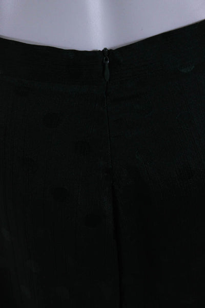 Jane Wood Womens Polka Dot Button Down Blouse Top w/ Pants Set Green Size S 38