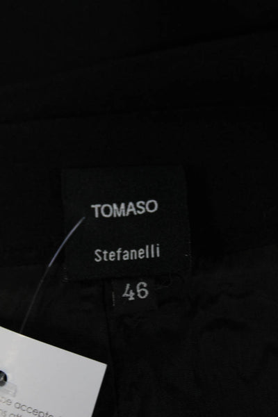 Tomaso Stefanelli Womens Back Zip Knee Length Pencil Skirt Black Wool Size IT 46