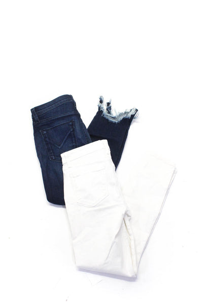 Paige Hudson Womens Cotton Distress Buttoned Skinny Jeans White Size 26 Lot 2