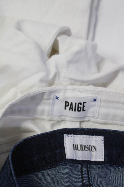Paige Hudson Womens Cotton Distress Buttoned Skinny Jeans White Size 26 Lot 2