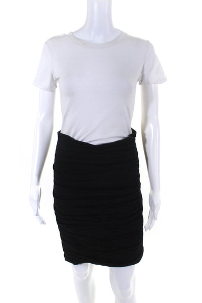 Artelier Nicole Miller Women's Zip Closure A-Line Midi Skirt Black Size 10