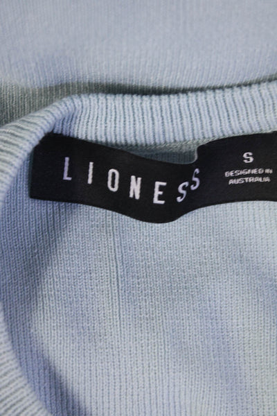 Lioness Womens Drawstring Sleeveless Sweater Dress Sky Blue Size Small