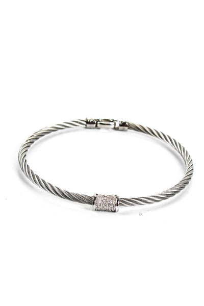 ALOR® Women's 18K White Gold Diamond Cable Bracelet