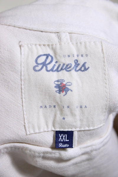 United River Mens Button Down Shirt White Cotton Size Extra Extra Large