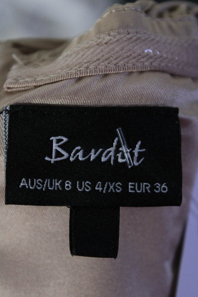 Bardot Women's 3/4 Sleeves Corset Blouse Beige Size 4