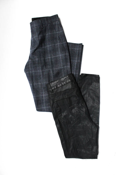Zara Women's Midrise Two Pockets Skinny Coated Denim Pant Black Size 4 Lot 2