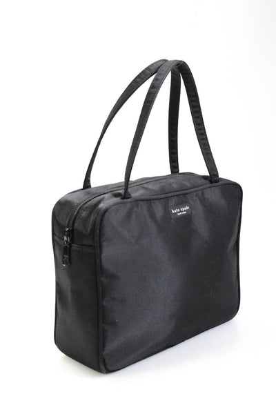 Kate Spade New York Womens Square Zip Up Top Handle Handbag Purse Black
