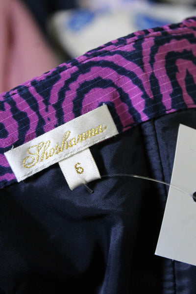 Shoshanna Womens Silk Abstract Print Strapless Sweetheart Mini Dress Pink Size 6