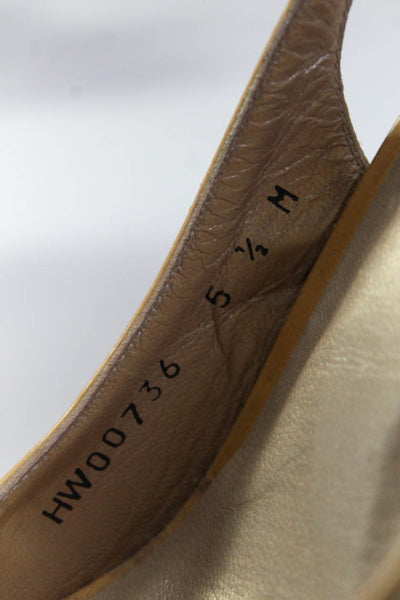 Stuart Weitzman Womens Bow Detail Peep Toe Slingback Heels Yellow Size 5.5M