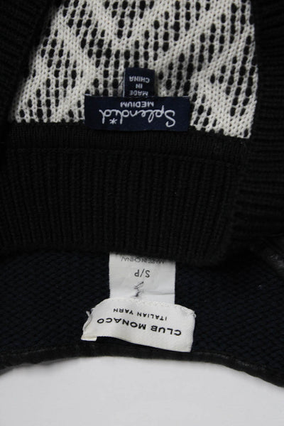 Splendid Club Monaco Women's Knit Zip Jackets Black Navy Size S M Lot 2
