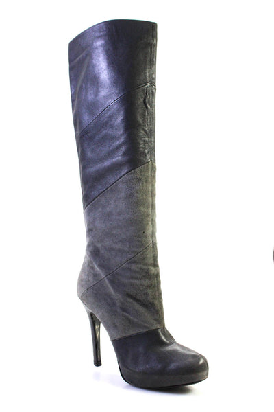 House of Harlow 1960 Women's Suede Leather Knee High Boots Gray Size 39.5