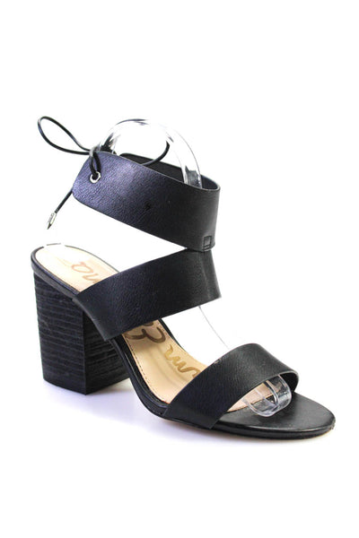 Sam Edelman Womens Leather Valerie Sandal Heels Black Size 7.5 Medium
