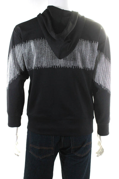 Koral Mens Black Printed Hooded Long Sleeve Pullover Hoodie Top Size S