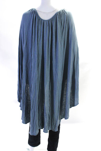 FP Beach Womens Sleeveless Neck Tie High Low Cape Shawl Stole Blue Size XS