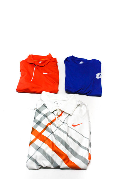 Adidas Nike Mens Tee Polo Shirts White Blue Red Size Small Medium Lot 3