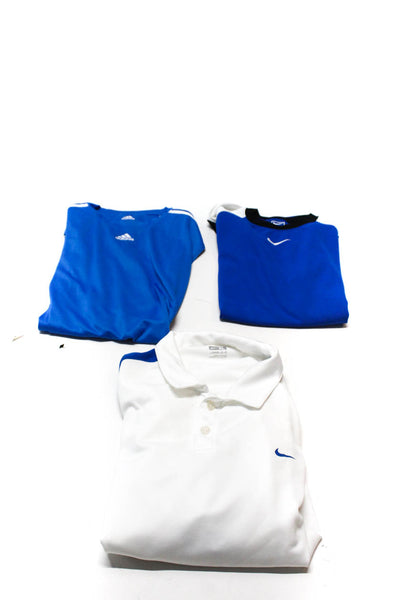 Nike Mens Polo Crew Neck Shirts Tank Top Blue White Size Medium XL Lot 3