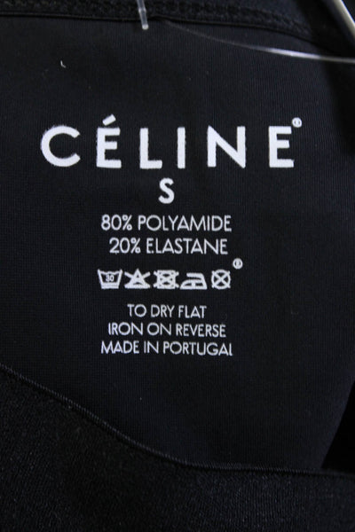 Celine Womens High Waist Back Zip Pull On Pants Athletic Leggings Black Small