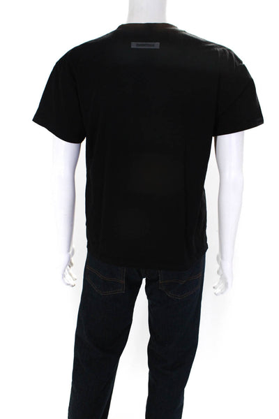 FOG Essentials Mens Cotton Knit Short Sleeve Patched Casual T-Shirt Black Size S