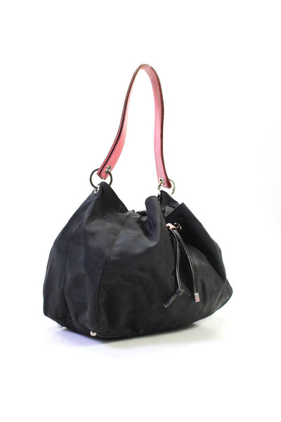 Kate Spade Womens Darted Drawstring Spotted Lined Mini Bucket Handbag Black