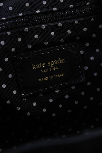 Kate Spade Womens Darted Drawstring Spotted Lined Mini Bucket Handbag Black