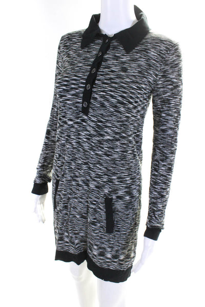 Missoni For Target Womens Long Sleeve Knit Mini Polo Dress Green Gray Size XS