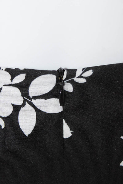 David Meister Women's Sleeveless V Neck Floral Midi Dress Black Size 6