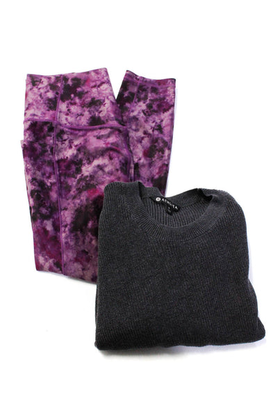 Athleta Women's Tie Dye Leggings Crewneck Sweater Purple Gray Size S M -  Shop Linda's Stuff