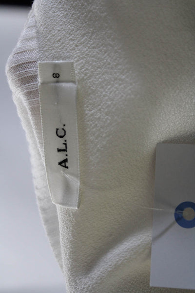 ALC Womens Sleeveless Mock Neck Back Slit Blouse Top White Size 8