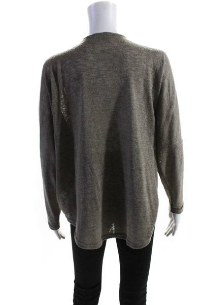 Casting Womens Half Zipped V-Neck Long Sleeve Pullover Sweater Brown Size L