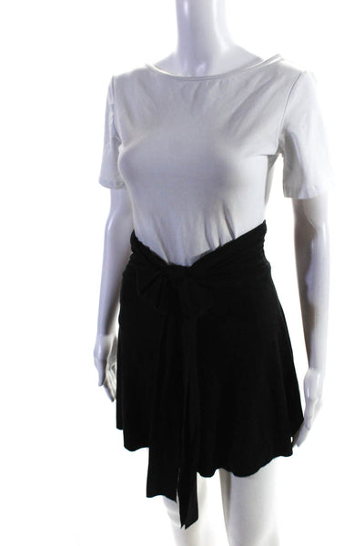Robert Rodriguez Womens Stretch Bow Detail Pull ON Flare Skirt Black Size XS