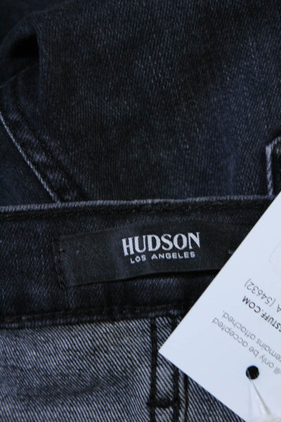 Hudson Womens Zipper Fly High Rise Straight Leg Jeans Gray Denim Size 29