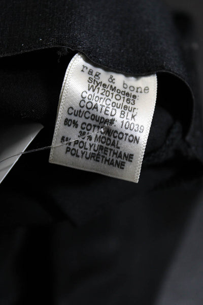 Rag & Bone Jean Womens Coated Cotton Waxed Skinny Pants Black Cotton Size XS