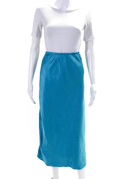 Club Monaco Womens Blue Bias Midi Skirt Size 4 13472419