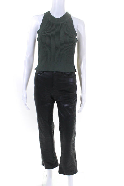 Wilfred Zara Womens Knit Top Faux Leather Pants Gray Black Size 2XS 0 Lot 2