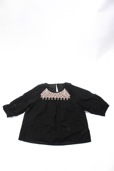 Madewell Womens Embroidered Chambray Shirts Gray Black Size Medium Lot 2