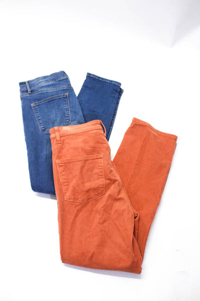 Madewell J Brand Womens Skinny Corduroy Jeans Blue Orange Size 28 29 Lot 2