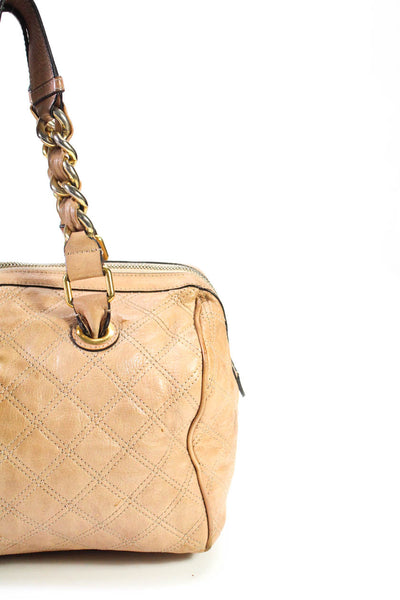 Marc Jacobs Womens Leather Quilted Gold Tone Satchel Westdie Shoulder Handbag Be