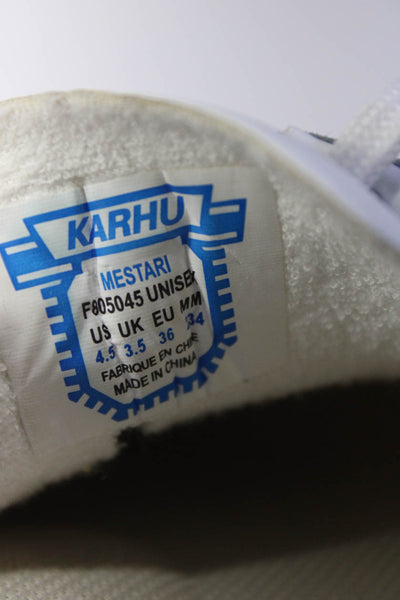 Karhu Womens Suede Trim Colorblock Low Top Lace Up Sneakers Blue White Size 4.5
