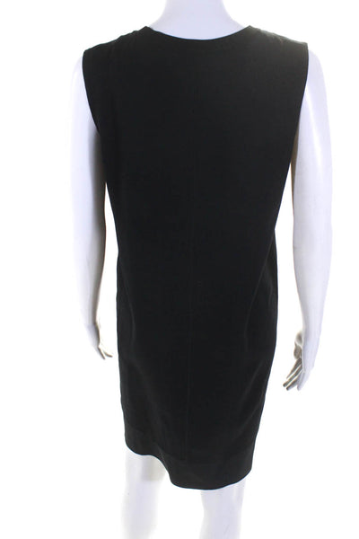 Vince Womens Silk Round Neck Sleeveless Pullover Knee Length Dress Black Size XS