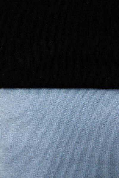 ELI Womens Boat Neck 3/4 Sleeve Top Tee Shirt Black Blue Medium Large Lot 2