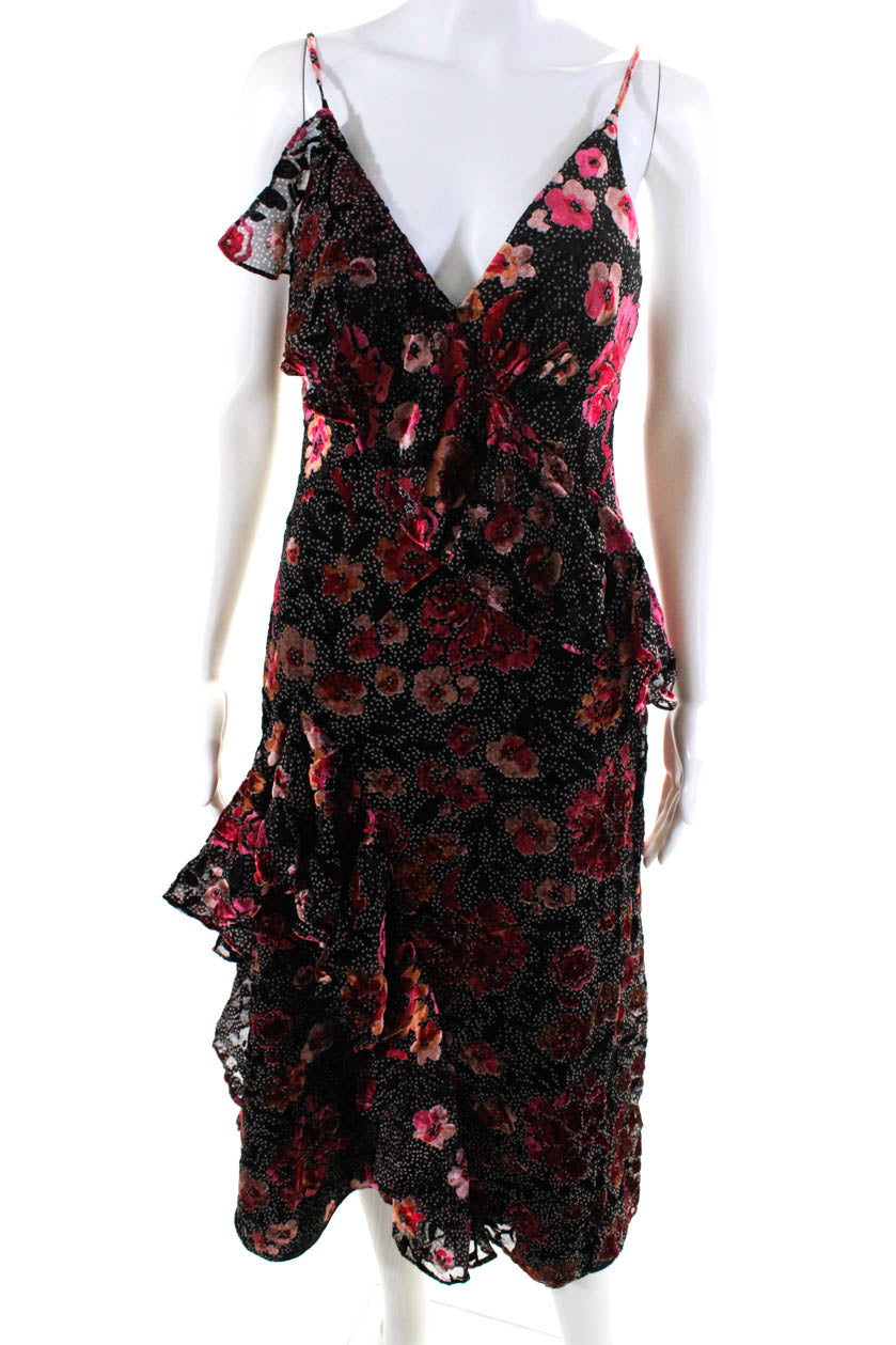 Jill Jill Stuart Womens Black Dahlia Print Dress Size 2 12567643