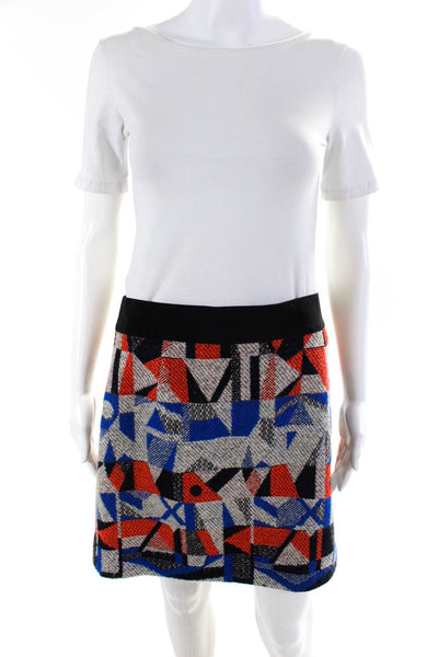 Milly Women's Abstract Print Back Zip Knee length Skirt Multicolor Size 10