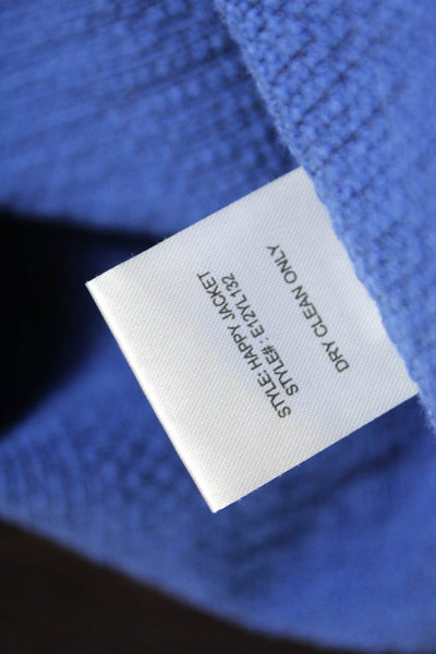 Gryphon New York Womens Cotton Textured Two Pocket Bolero Jacket Blue Size M