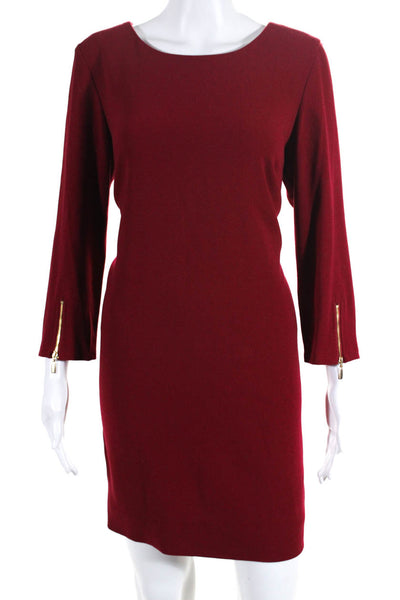 Laundry by Shelli Segal Womens Textured Keyhole Back Mini Shift Dress Red Size L