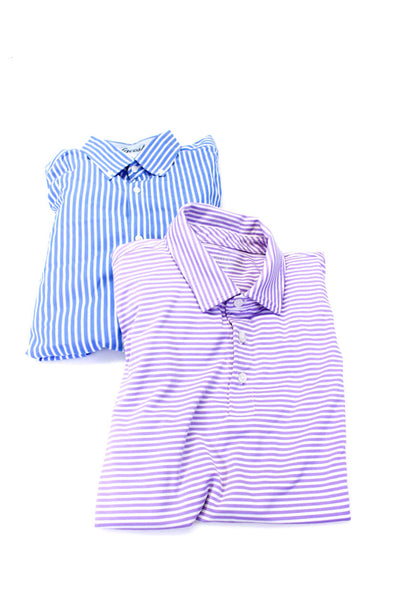Vineyard Vines Lacoste Men's Striped Button Up Shirt Purple Size M 40, Lot 2