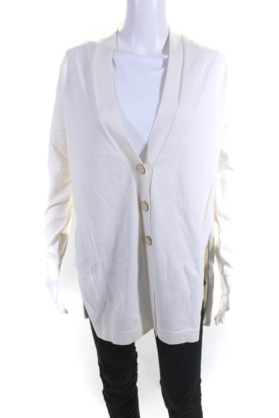 Toccin Women's V-Neck Long Sleeve Button Up Cardigan Sweater Cream Size XS