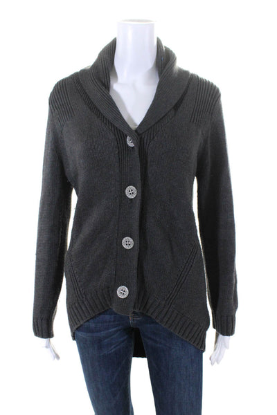 525 America Womens Button Down Long Sleeves Cardigan Sweater Gray Size Medium