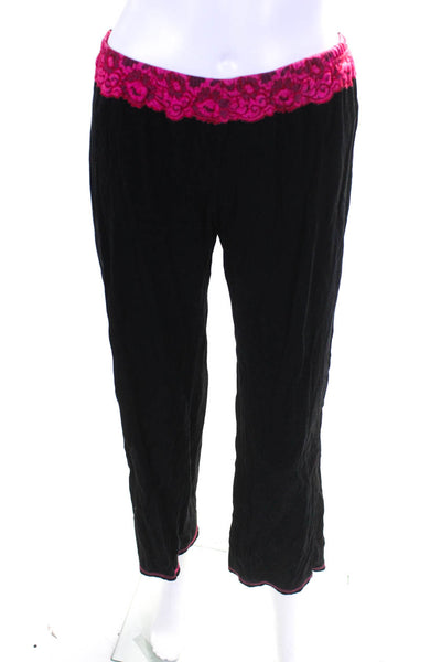 Josie Natori Women's Spaghetti Straps Sleepwear Pant Set Black Size M