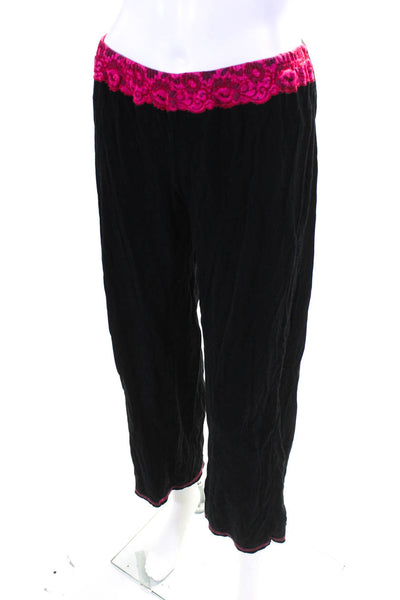 Josie Natori Women's Spaghetti Straps Sleepwear Pant Set Black Size M