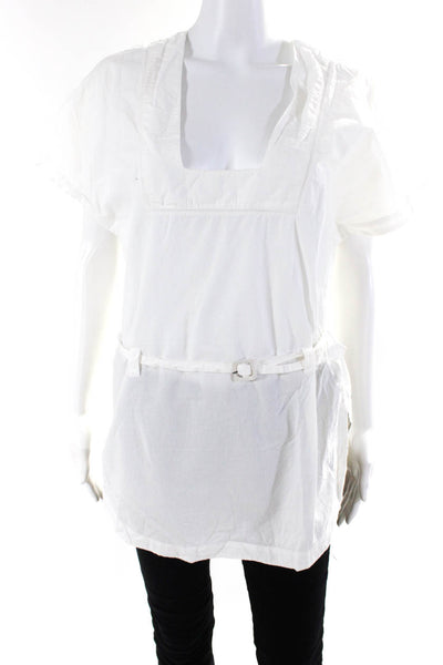 Day Birger Et Mikkelsen Womens Square Neck Belted Tunic Blouse White Size FR 34